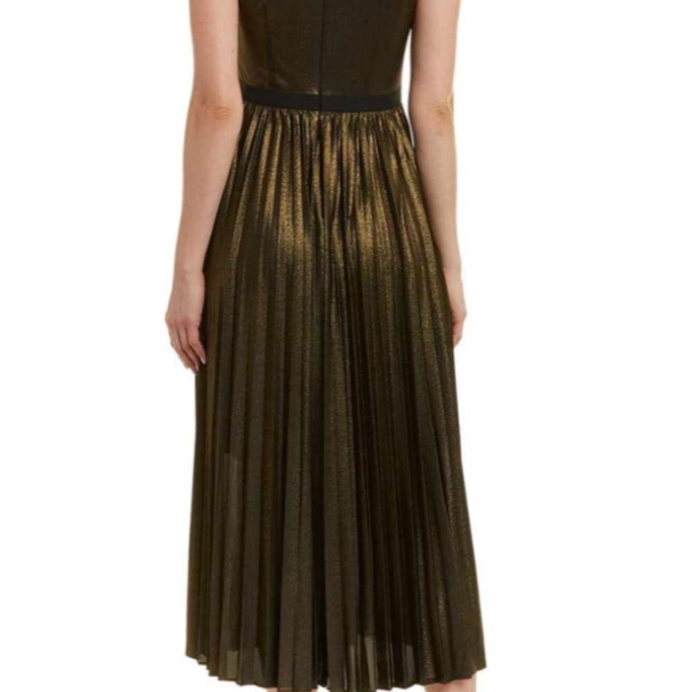 Donna Morgan Women's Metallic Mockneck Midi Dress